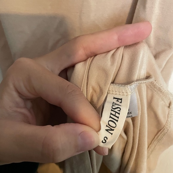 Chic Beige Spaghetti Strap Dress - Picture 2 of 3